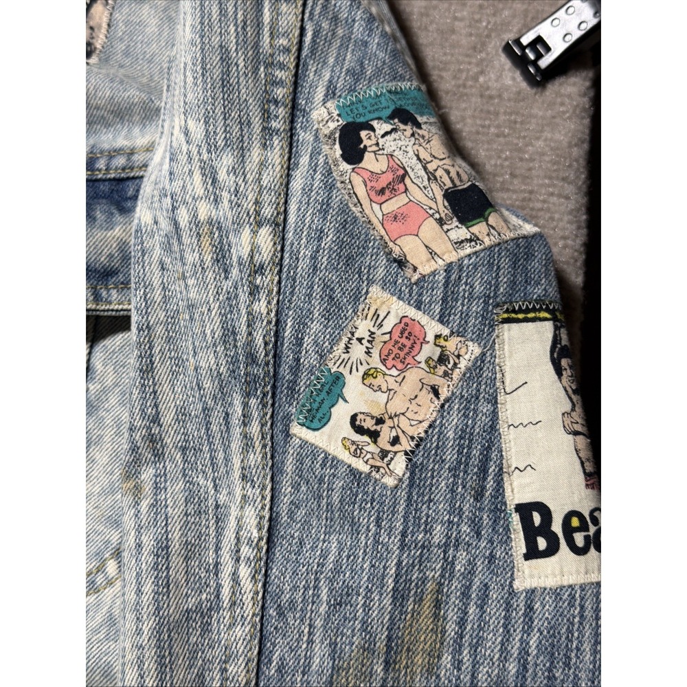 Vintage 80s Malibu USA Acid Wash Denim Jacket Size Medium - Picture 7 of 16
